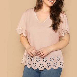 SHIEN Laser Cut Blouse plus size